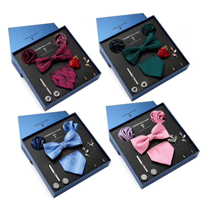 Neck Tie Set Box - Xanh Nam Thắt Tặng Hộp Họa