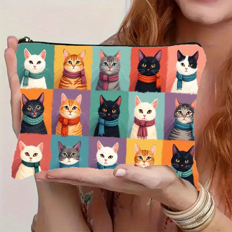 Cute Cat Print Makeup Bag, Zip - đánh giá và giá Travel Organizer Men